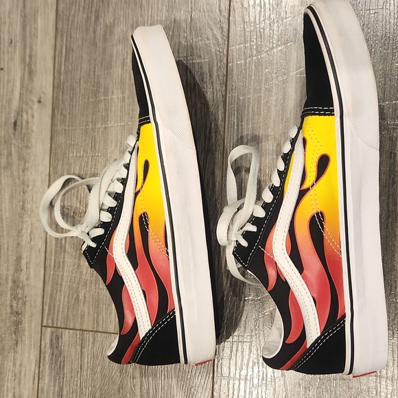 EUC VANS 500714 Off the Wall Men's sz 8 Women's sz 9.5 Flame Sneakers - Picture 4 of 7